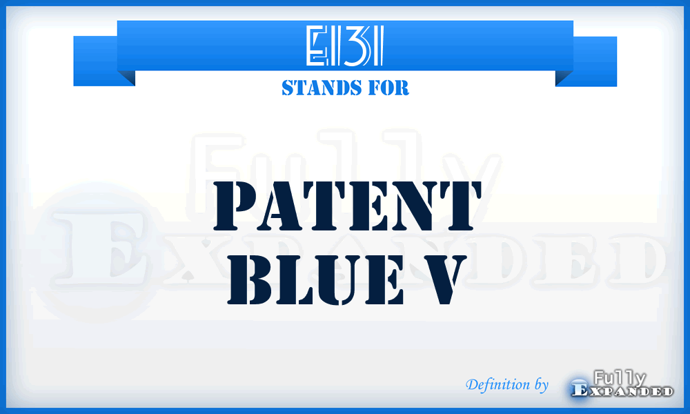 E131 - Patent Blue V
