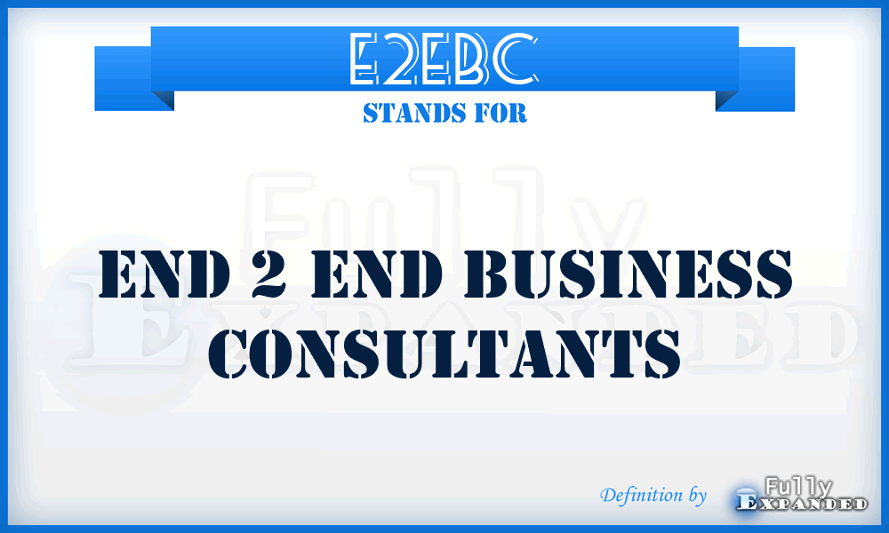 E2EBC - End 2 End Business Consultants