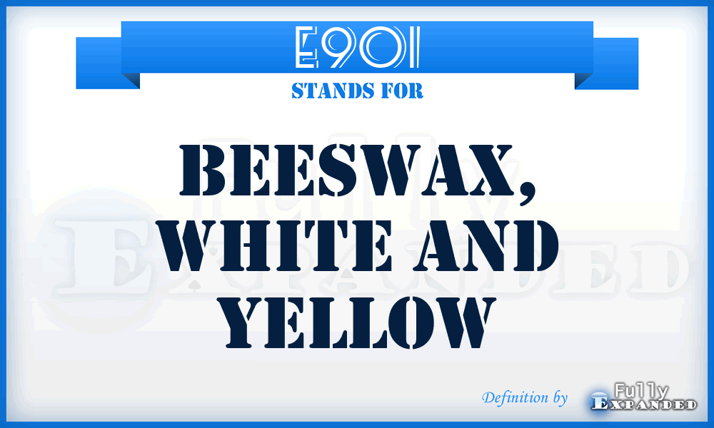 E901 - Beeswax, white and yellow