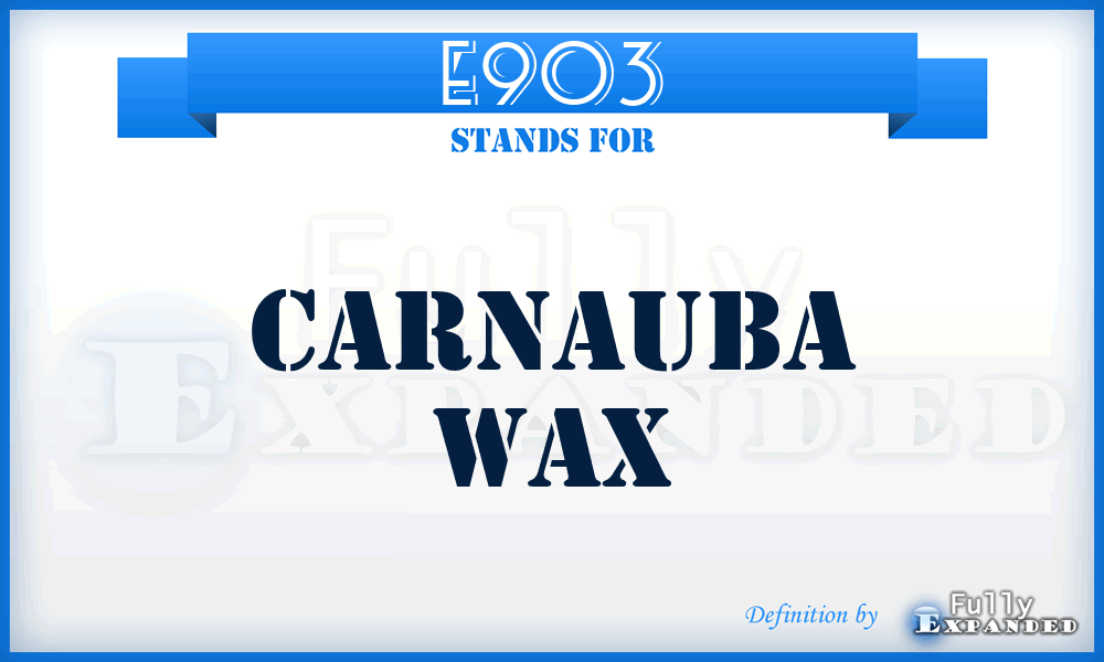 E903 - Carnauba wax