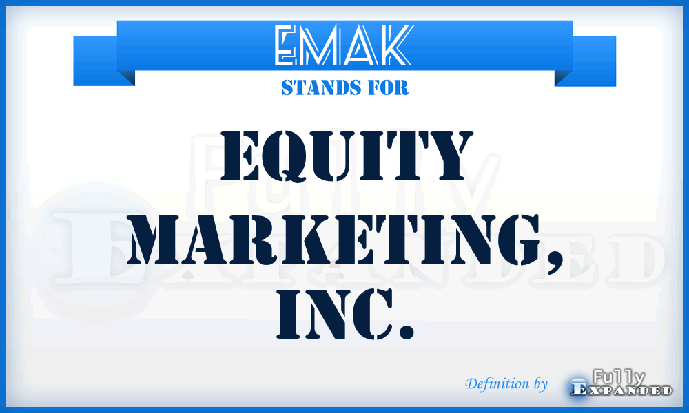 EMAK - Equity Marketing, Inc.