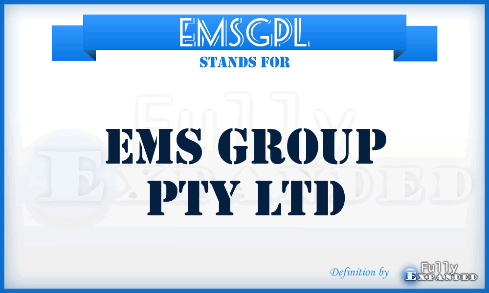 EMSGPL - EMS Group Pty Ltd