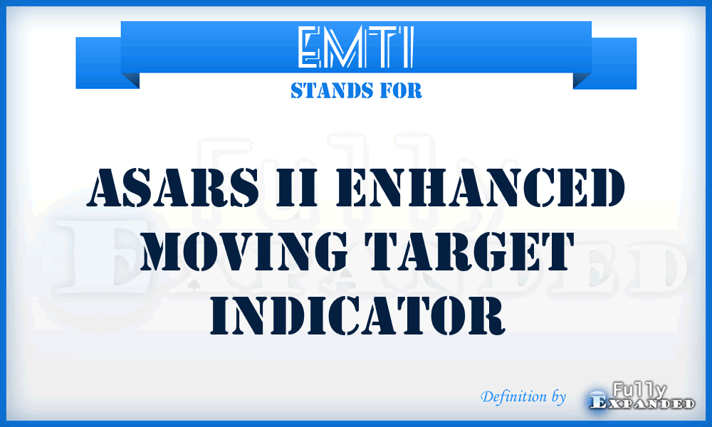 EMTI - ASARS II Enhanced Moving Target Indicator