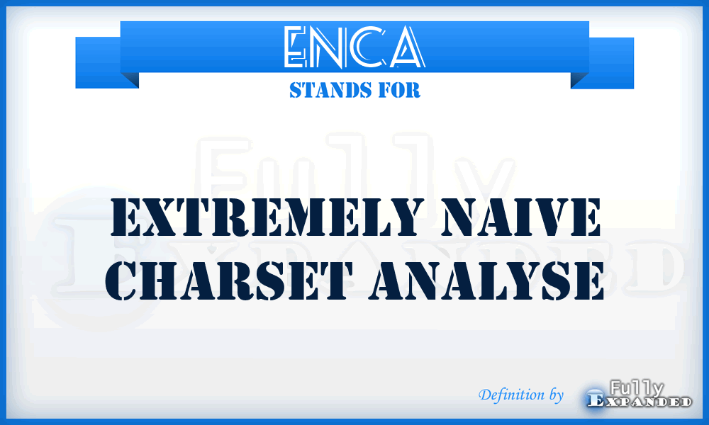 ENCA - Extremely Naive Charset Analyse