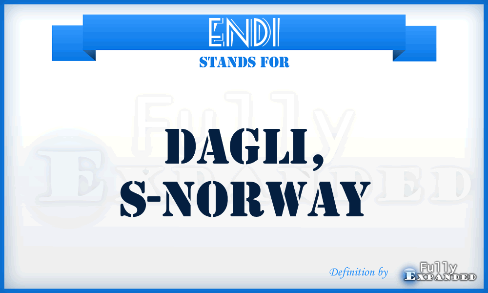 ENDI - Dagli, S-Norway