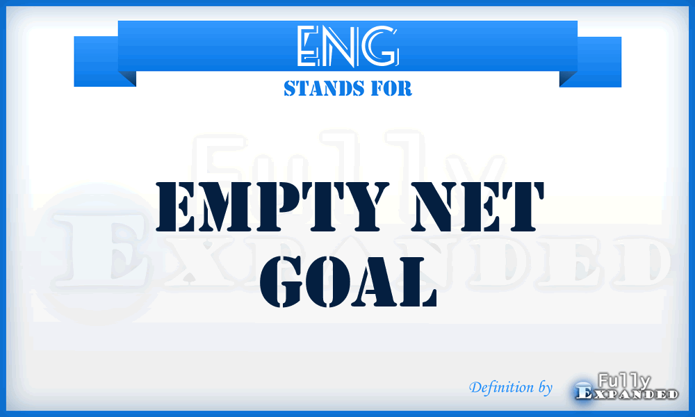 ENG - Empty Net Goal