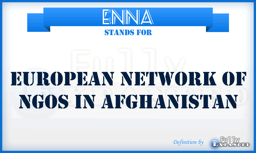 ENNA - European Network of Ngos in Afghanistan