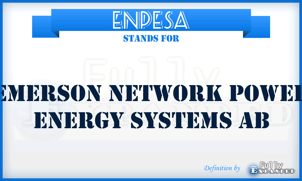 ENPESA - Emerson Network Power Energy Systems Ab