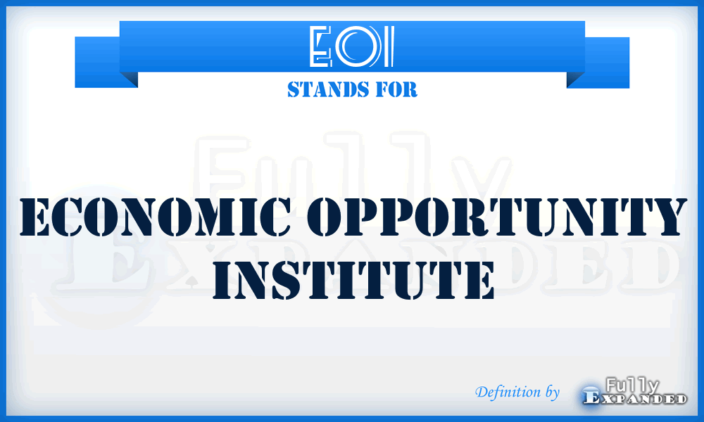 EOI - Economic Opportunity Institute
