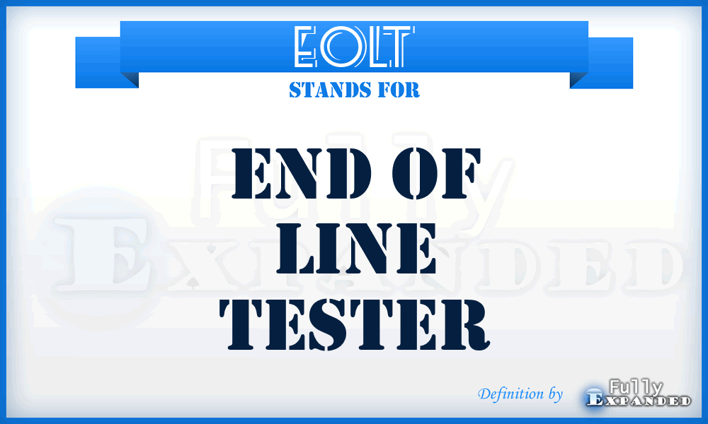 EOLT - End Of Line Tester