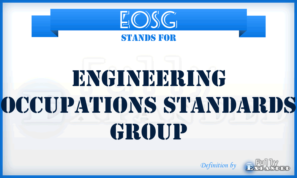 EOSG - Engineering Occupations Standards Group