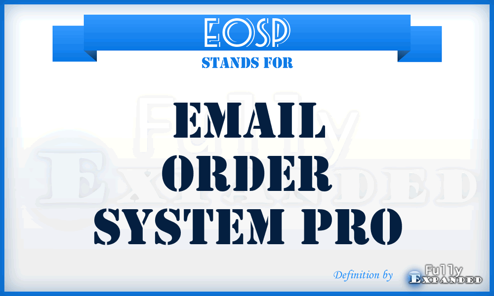 EOSP - Email Order System Pro