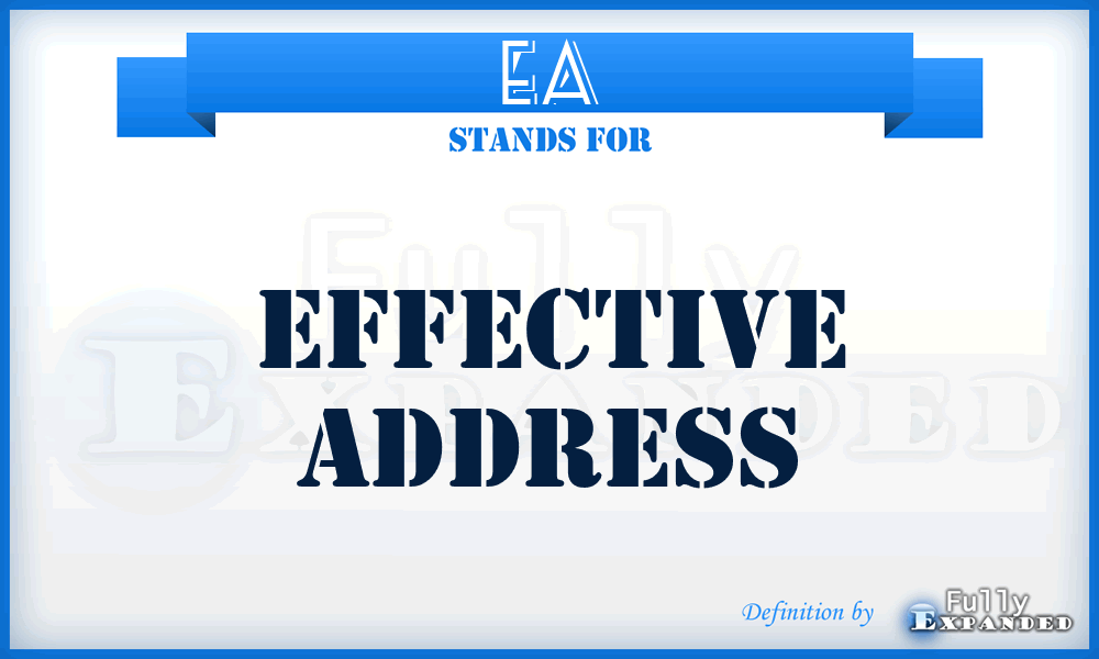 EA - effective address