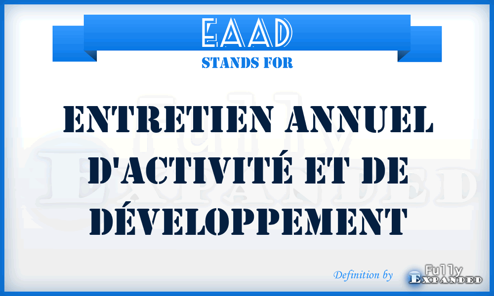 EAAD - Entretien Annuel d'Activité et de Développement