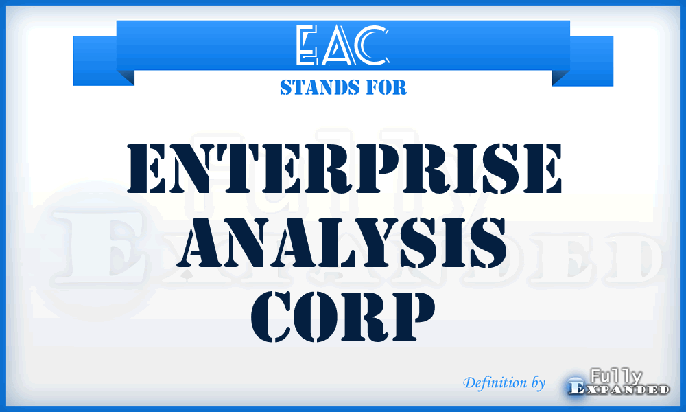 EAC - Enterprise Analysis Corp