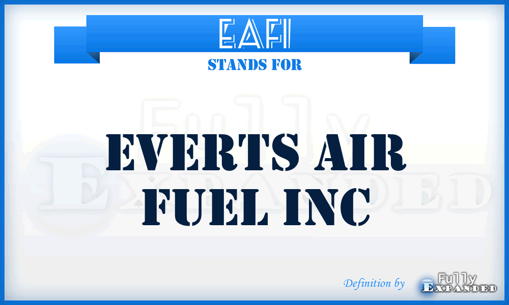 EAFI - Everts Air Fuel Inc