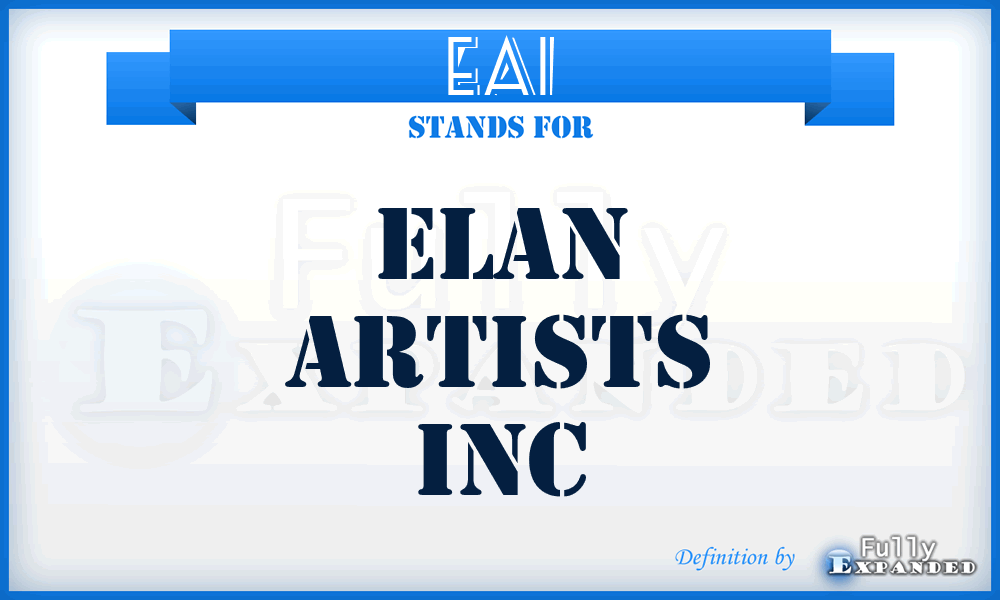 EAI - Elan Artists Inc