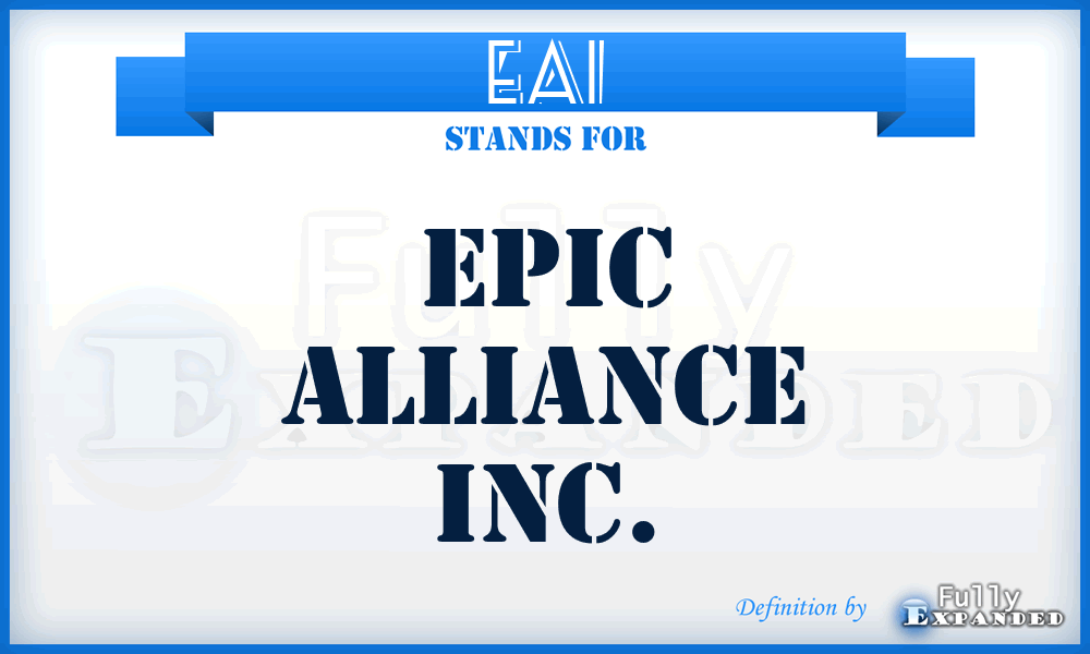 EAI - Epic Alliance Inc.