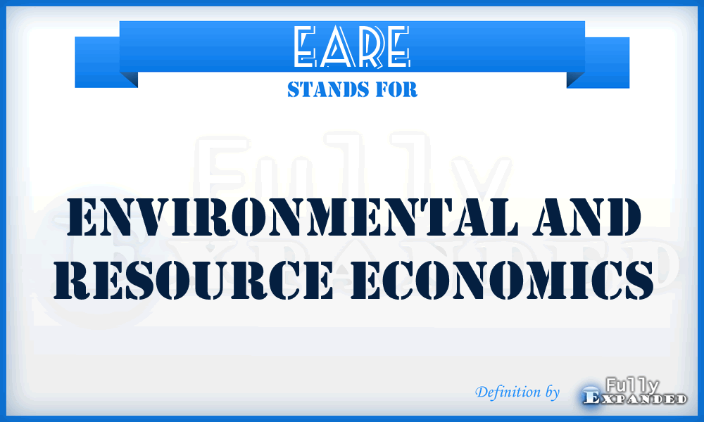 EARE - Environmental And Resource Economics