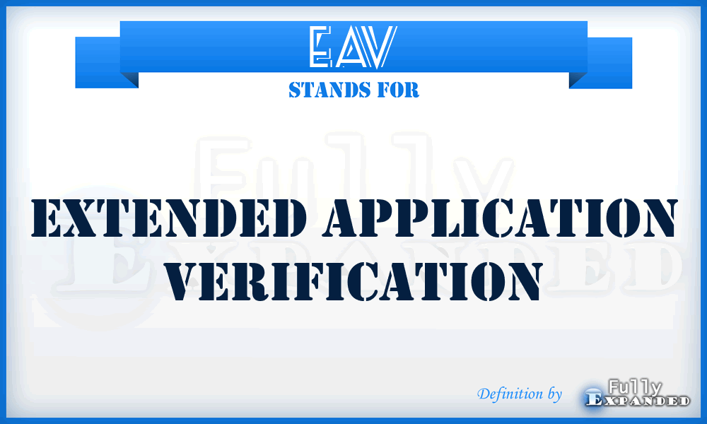 EAV - Extended Application Verification