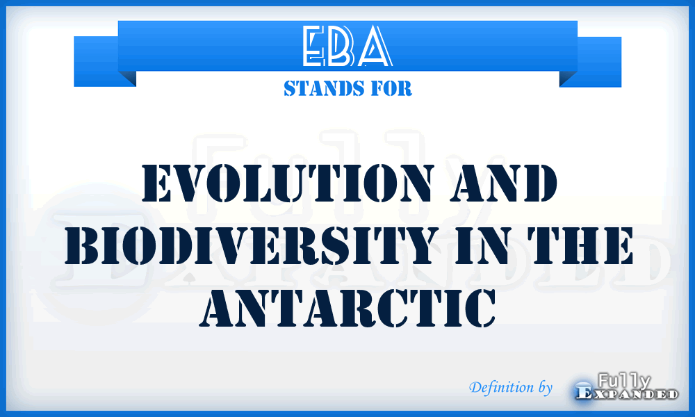 EBA - Evolution and Biodiversity in the Antarctic