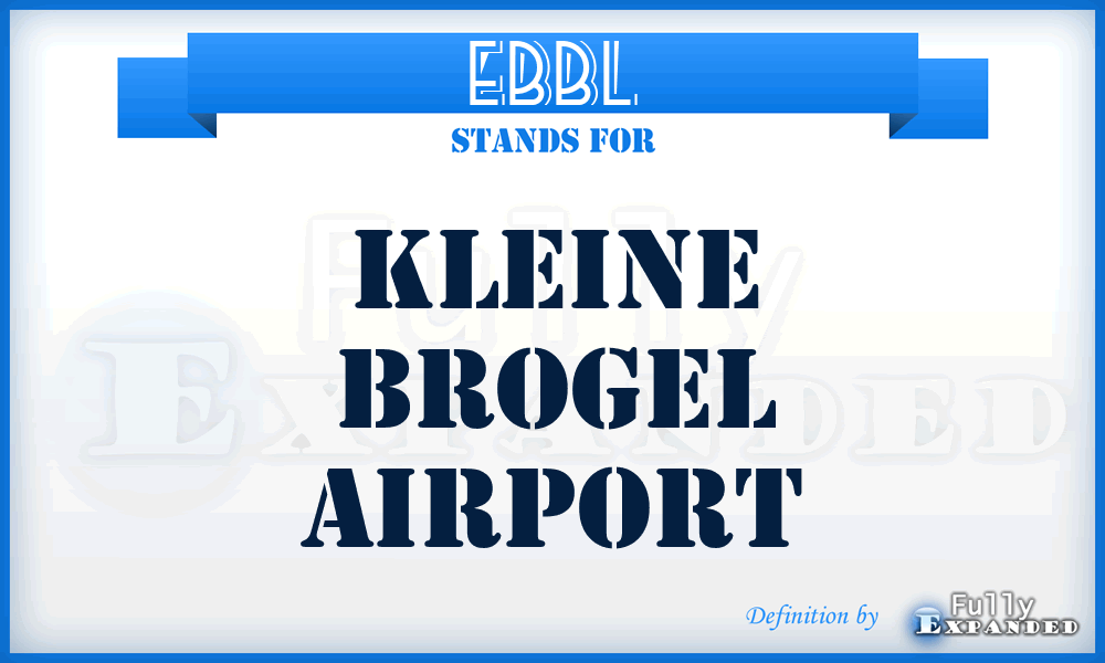 EBBL - Kleine Brogel airport