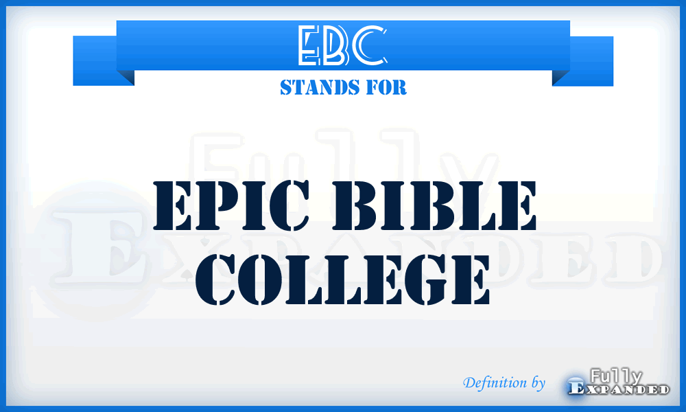 EBC - Epic Bible College