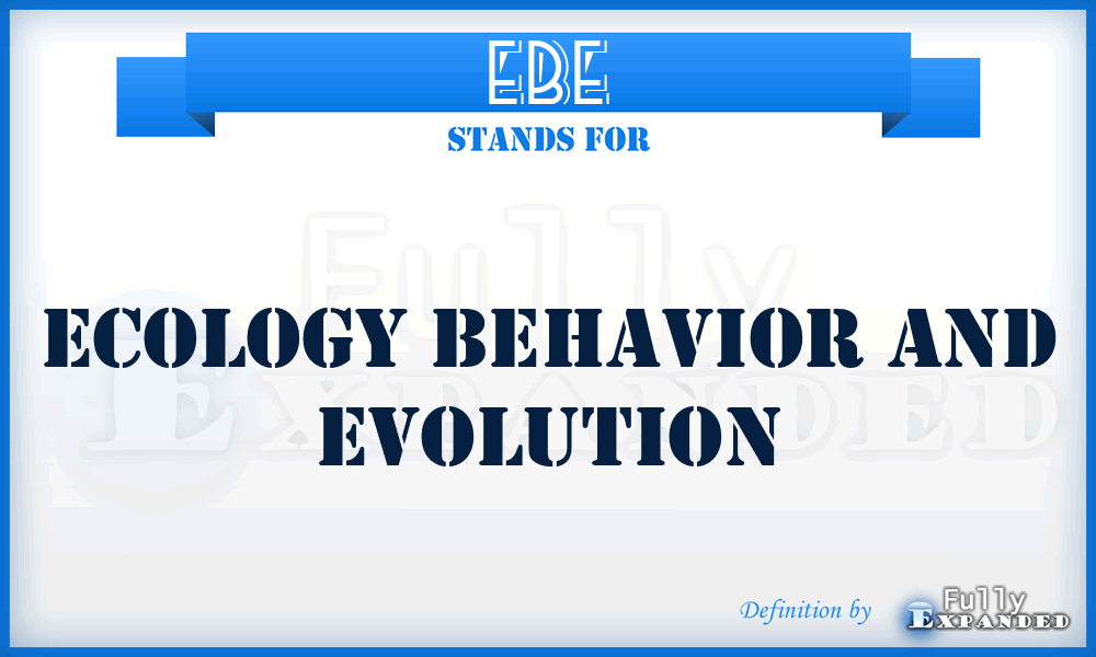 EBE - Ecology Behavior and Evolution