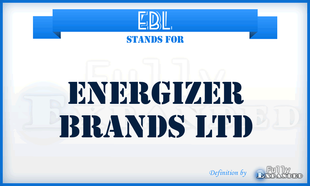 EBL - Energizer Brands Ltd