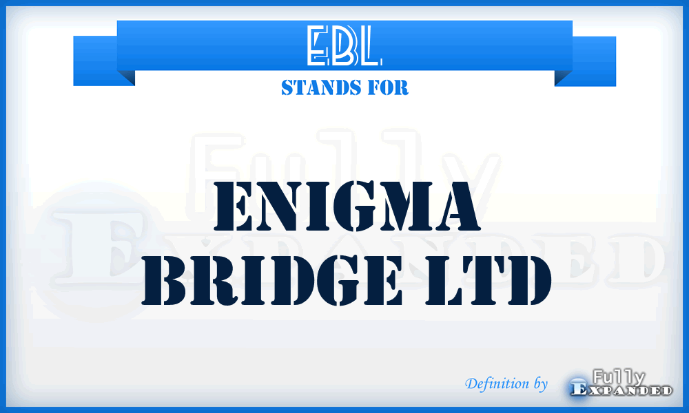 EBL - Enigma Bridge Ltd
