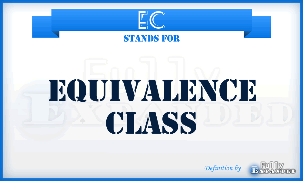 EC - Equivalence Class