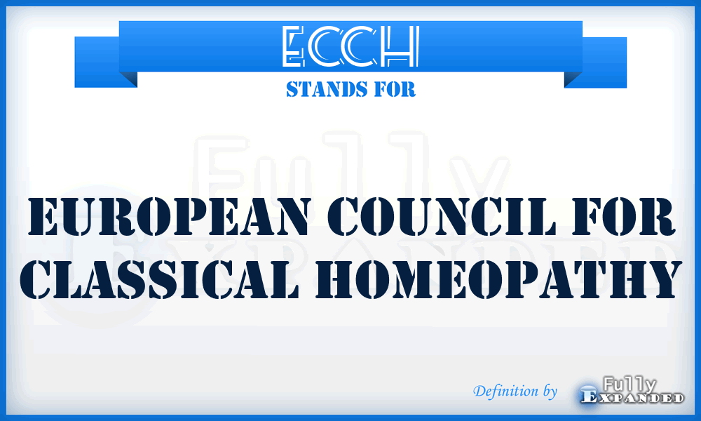 ECCH - European Council for Classical Homeopathy