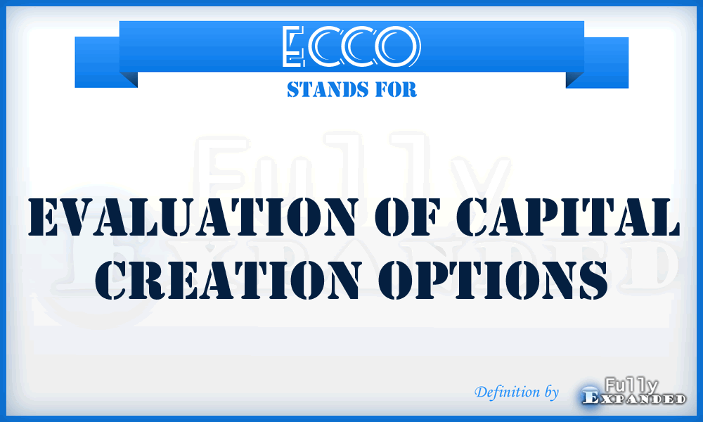 ECCO - Evaluation Of Capital Creation Options