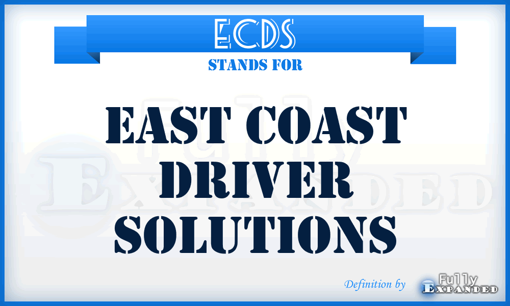 ECDS - East Coast Driver Solutions