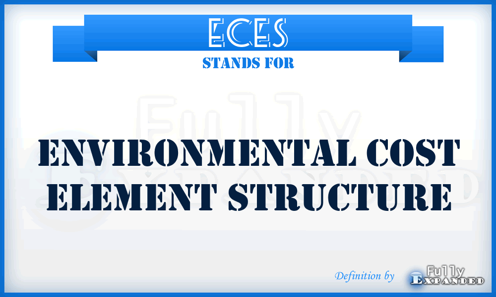 ECES - Environmental Cost Element Structure