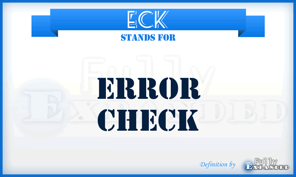 ECK - Error ChecK