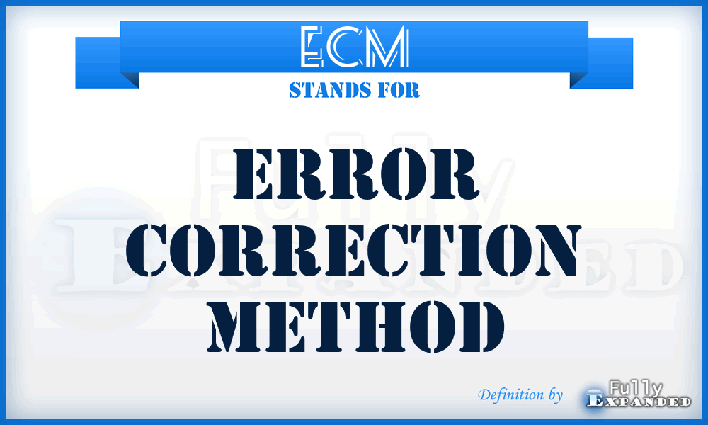 ECM - Error Correction Method