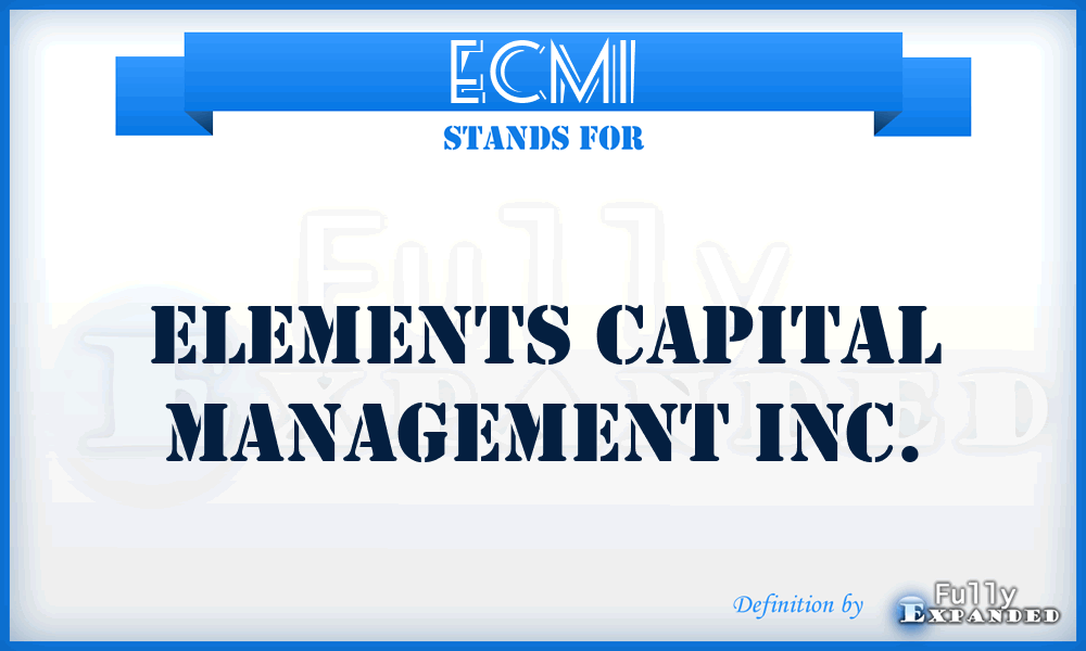 ECMI - Elements Capital Management Inc.
