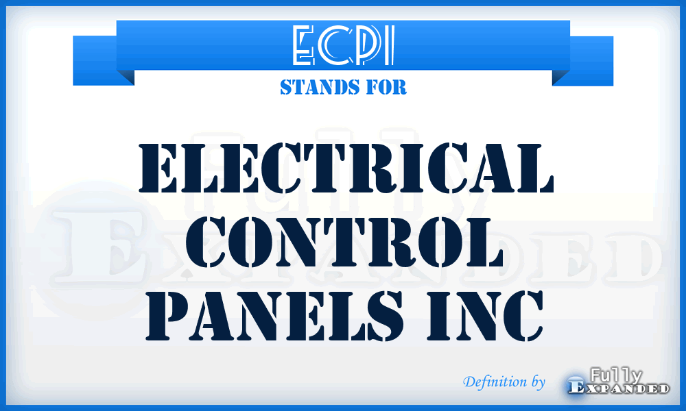 ECPI - Electrical Control Panels Inc