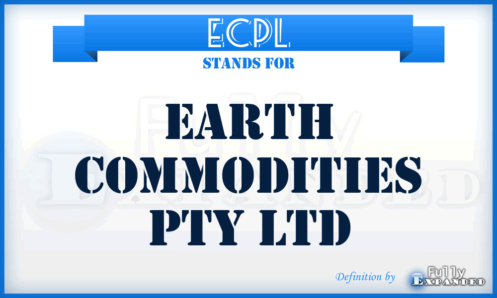 ECPL - Earth Commodities Pty Ltd