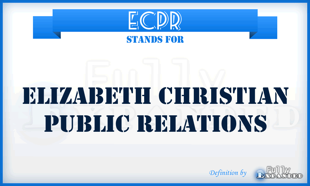 ECPR - Elizabeth Christian Public Relations