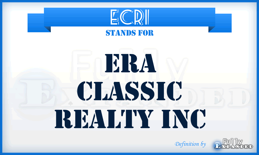 ECRI - Era Classic Realty Inc