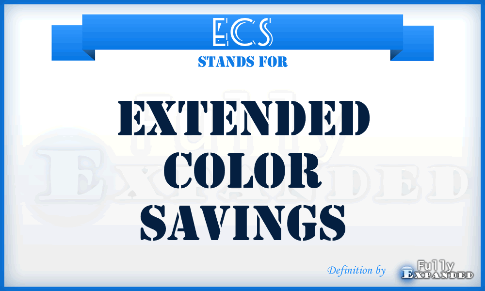 ECS - Extended Color Savings