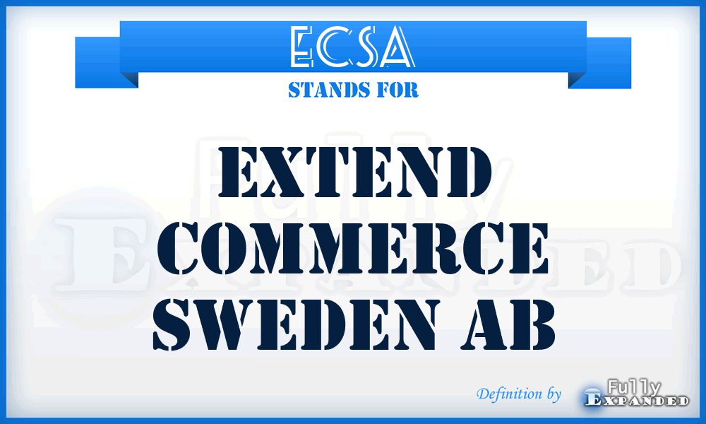 ECSA - Extend Commerce Sweden Ab