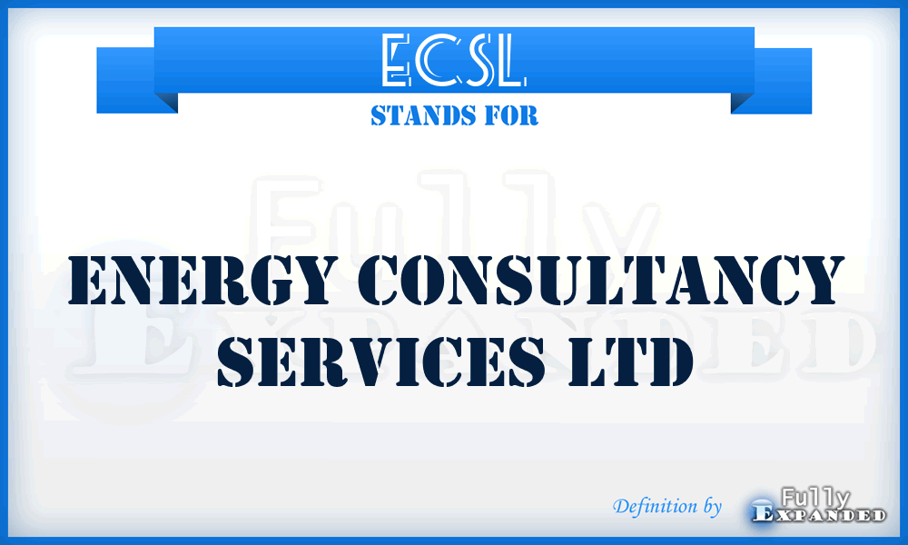 ECSL - Energy Consultancy Services Ltd