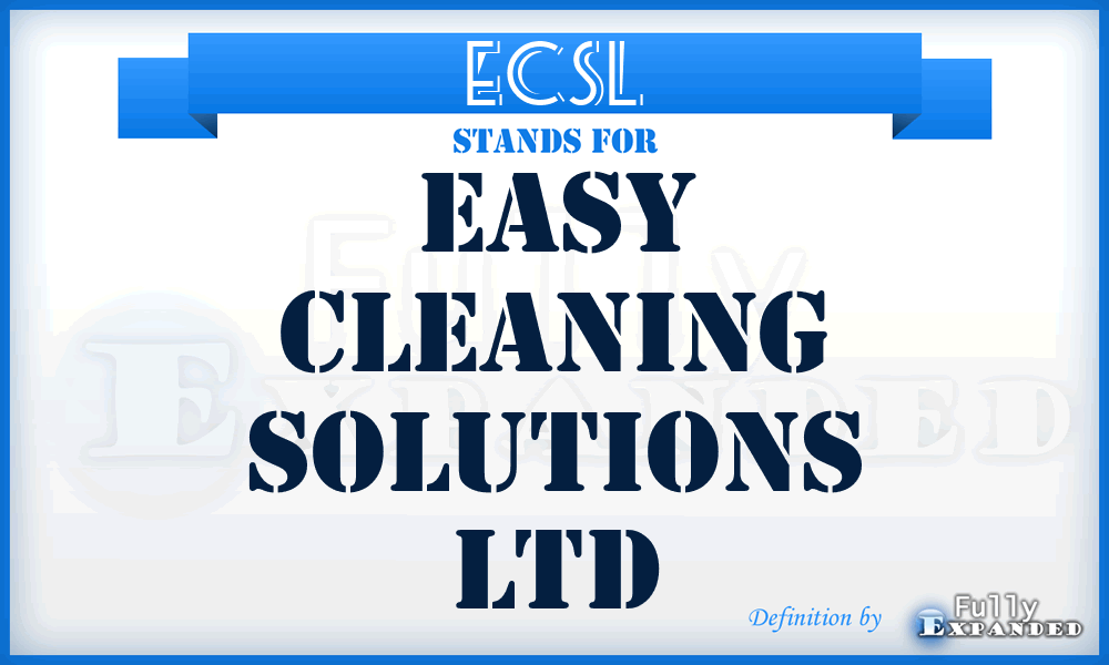 ECSL - Easy Cleaning Solutions Ltd