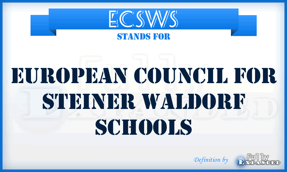 ECSWS - European Council for Steiner Waldorf Schools