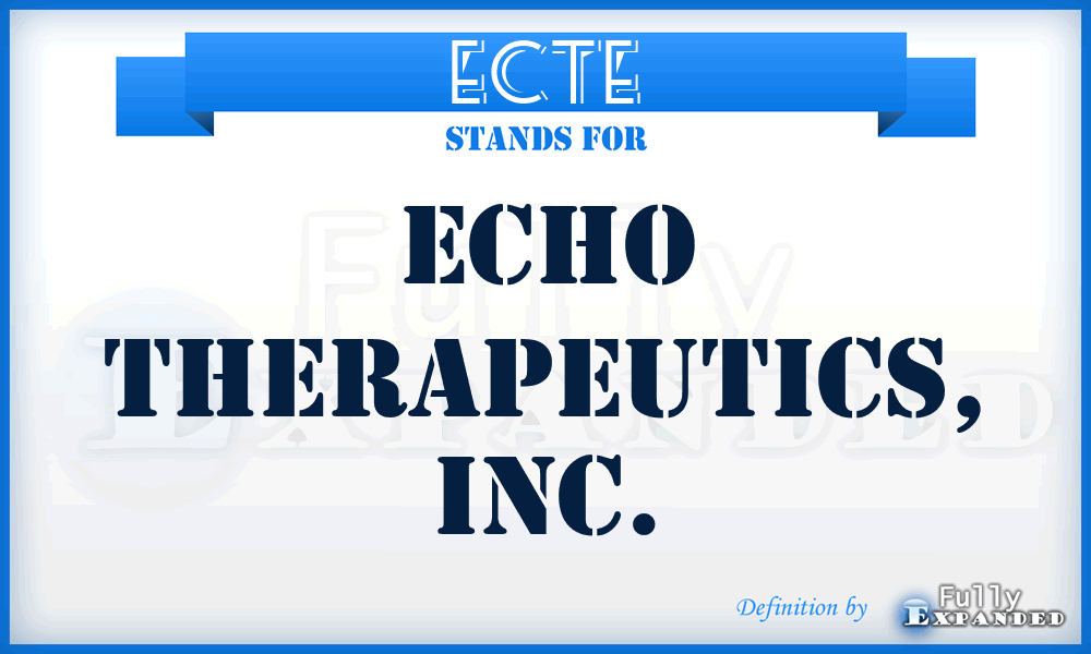 ECTE - Echo Therapeutics, Inc.