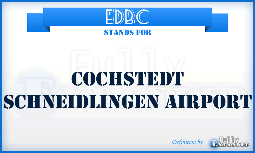 EDBC - Cochstedt Schneidlingen airport