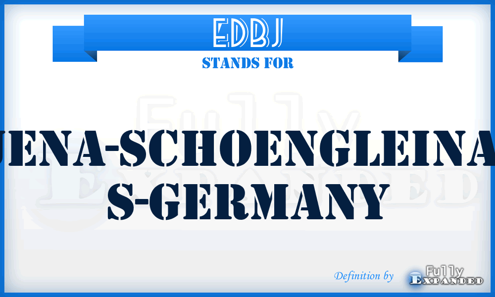 EDBJ - Jena-Schoengleina, S-Germany